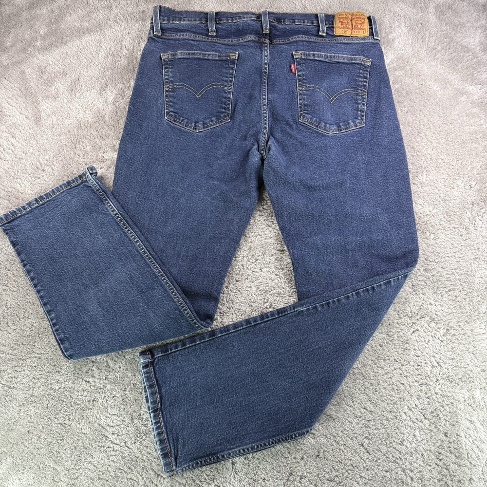 Levis 514 Mens Jeans 40x32 Straight Fit Stretch Dark Wash Blue 00514-0927